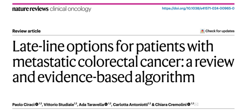 Vittorio Studiale: Late-line mCRC - an evidence-based algorithm for the clinical practice in 2024