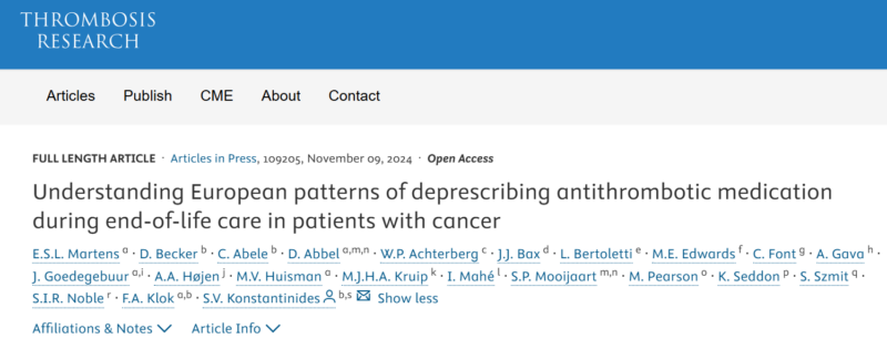 Sebastian Szmit: Honored to co-author the European summary of antithrombotic therapy in advanced cancer disease