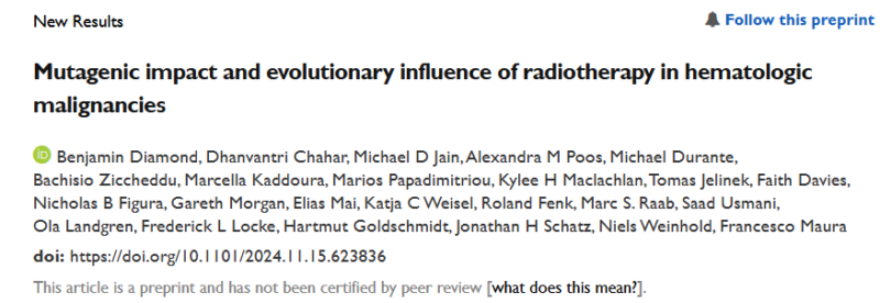 Francesco Maura: The Mutagenic Impact of Radiotherapy in Hematological Malignancies