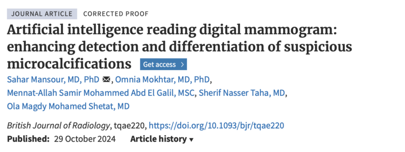 Sahar Mansour: Advancing Breast Microcalcification Detection with AI