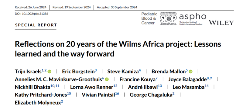 Reflections on 20 years of the Wilms Africa project - CANCaRe Africa