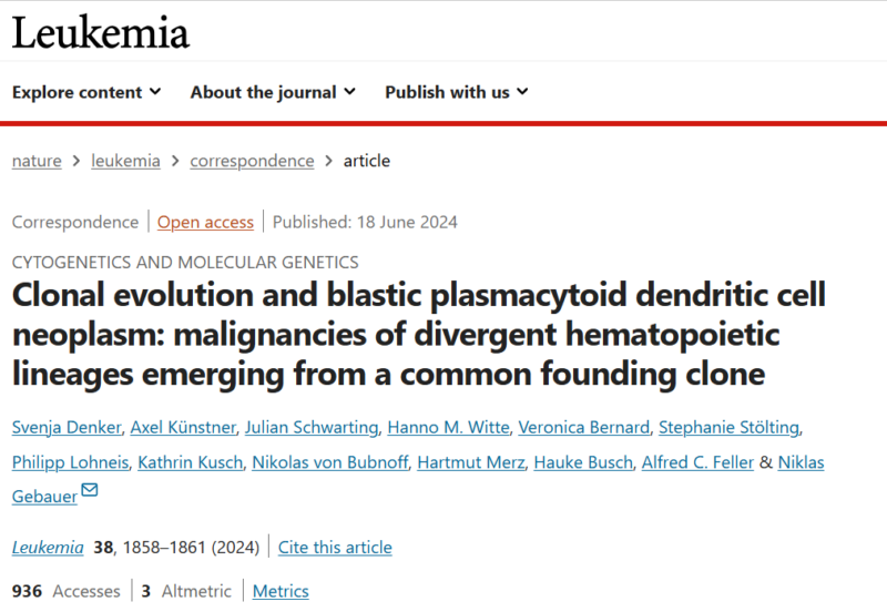 Article of the Week, Suggested by the BPDCN International Registry