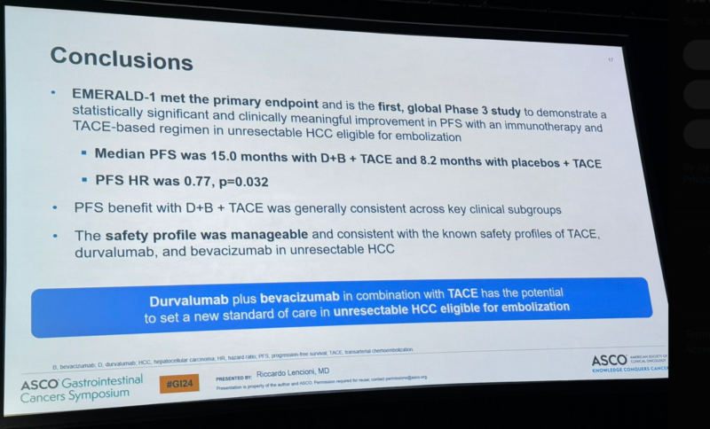 ASCO GI 2024 Emerald trial