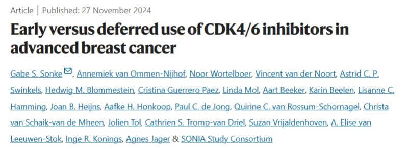 First Results of the Dutch SONIA Trial on CDK4/6 Inhibitors