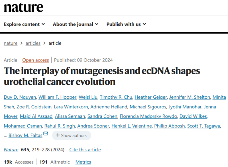 Bishoy M. Faltas: We are looking for Postdocs Interested in studying Cancer Evolution