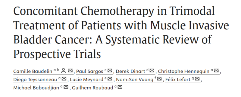 Paul Sargos: TMT and concomitant Chemo regimen for patients with Muscle Invasive Bladder Cancer