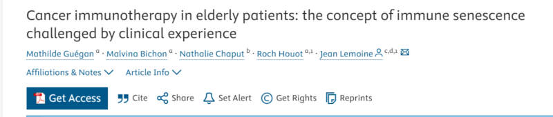 Immunotherapy in elderly patients