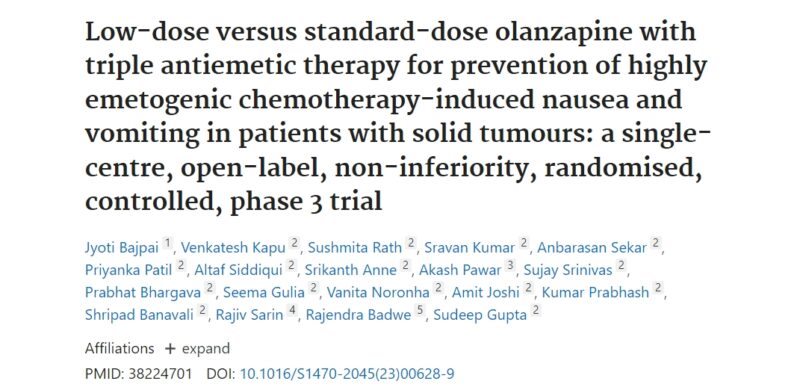 Low-Dose vs. Standard-Dose Olanzapine for Chemotherapy-Induced Nausea and Vomiting in Solid Tumors