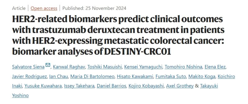 Important biomarker analyses for T-DXd in HER2-expressing Metastatic colorectal cancer