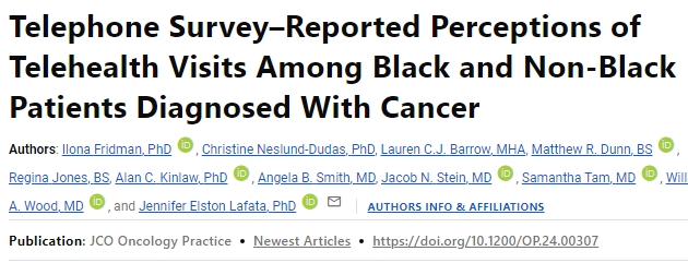 Perceptions of Telehealth Visits Among Black and Non-Black Patients