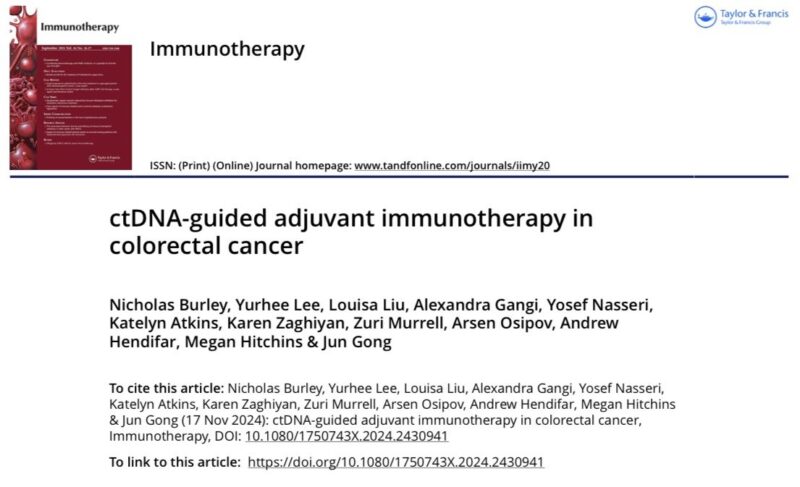 Jun Gong: ctDNA-guided adjuvant immunotherapy in stage III MSI-H dMMR colon cancer