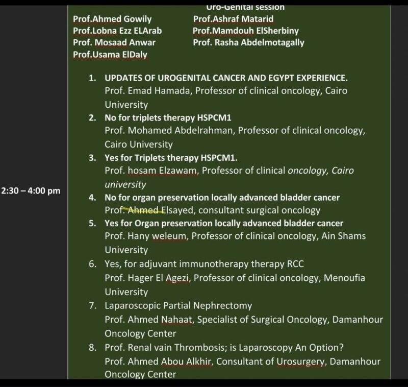 Rasha Aboelhassan: Proud to be the modulator for urogenital cancer debates in 4th Onco Egypt conference