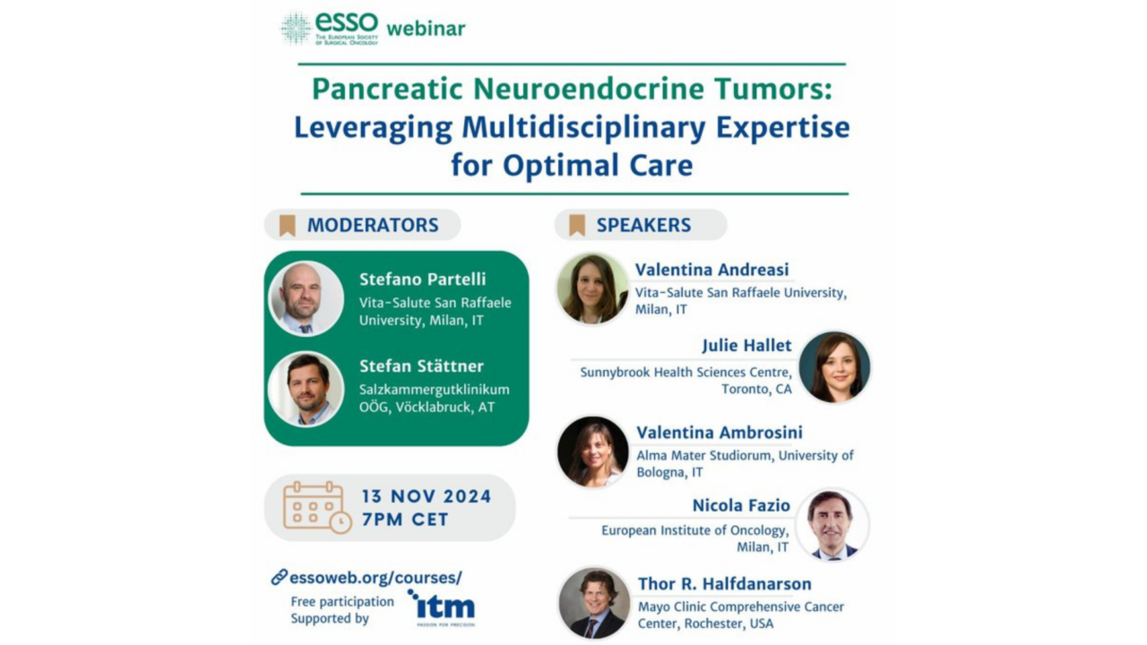 European Society of Surgical Oncology Webinar on Pancreatic Neuroendocrine Tumors