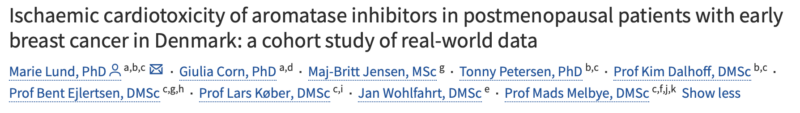 Do adjuvant aromatase inhibitors increase risk of ischaemic cardiotoxicity in postmenopausal patients with early breast cancer?