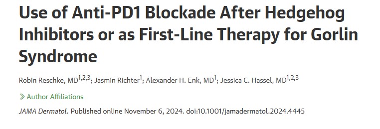 Use of Anti-PD1 Blockade After Hedgehog Inhibitors or as First-Line Therapy for Gorlin Syndrome