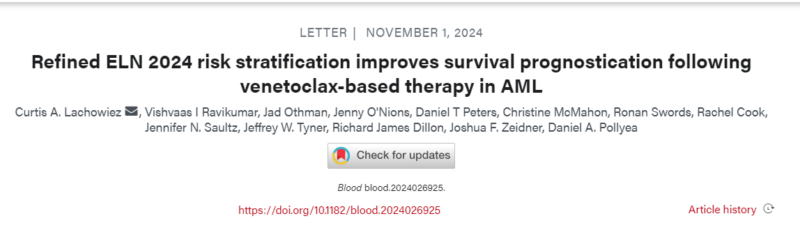 Curtis Lachowiez: Refining risk prediction for HMA and venetoclax-based treatment in AML