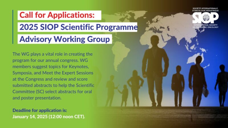 Call for Applications for the 2025 SIOP Scientific Programme Advisory Working Group