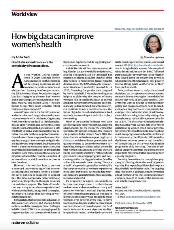 Anita Zaidi: Time to bridge the gap between data and action