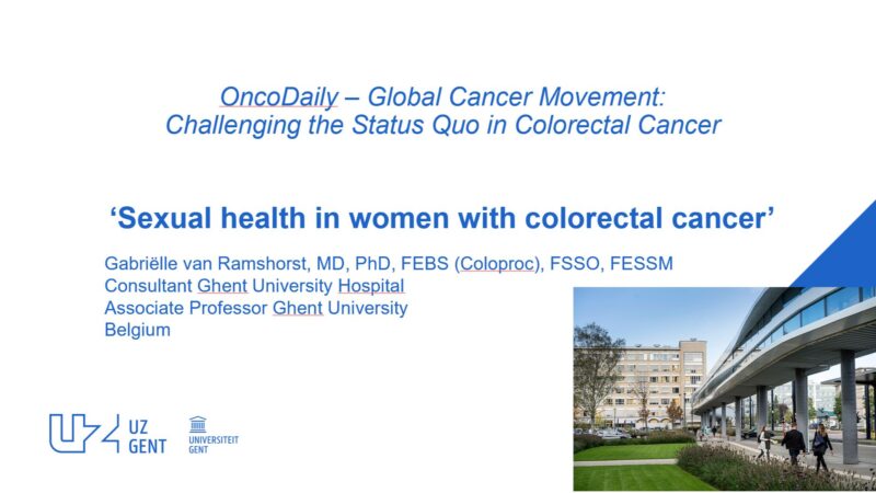 Gabrielle van Ramshorst: Speaking on sexual health in women with colorectal cancer