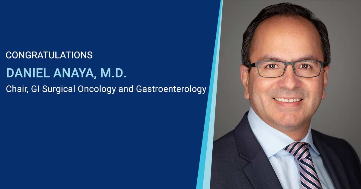 Dr. Daniel Anaya appointed as Chair of GI Surgical Oncology – Moffitt Cancer Center