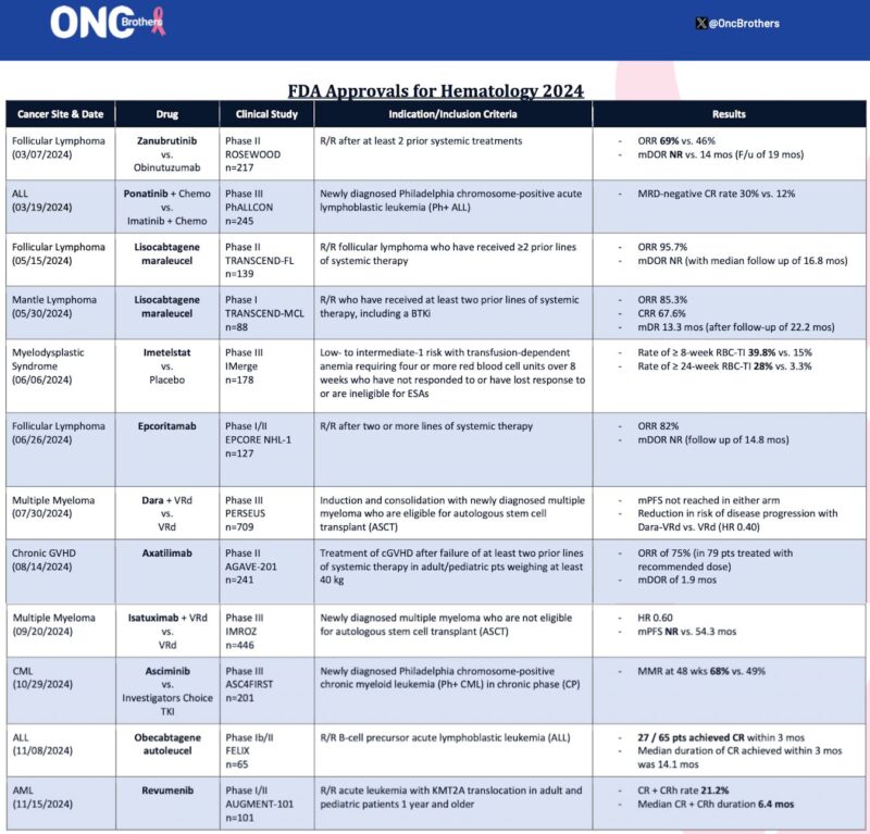 Rohit Gosain: Summary of 12 new indications in heme malignancies FDA in 2024