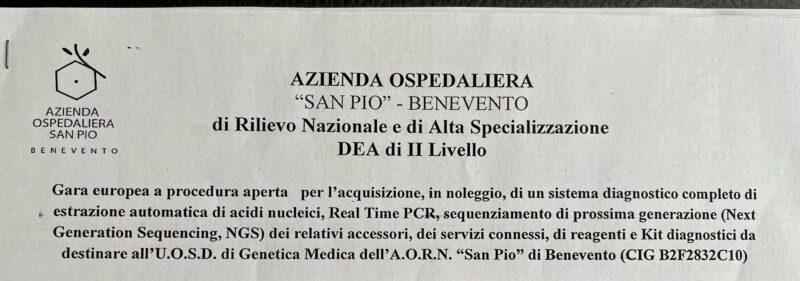 Antonio M. Grimaldi: Next Generation Sequencing diagnostics will soon be available at San Giovanni Addolorata Hospital, Benevento