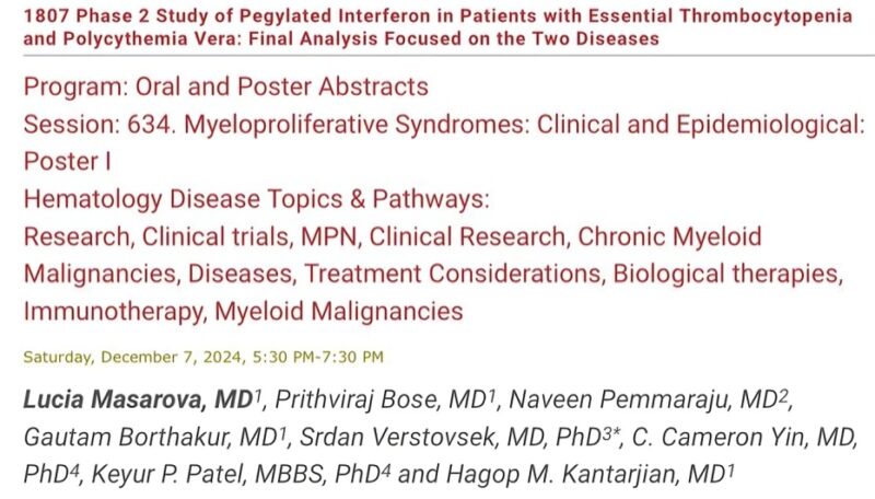 Naveen Pemmaraju: All about Interferon in MPNSM