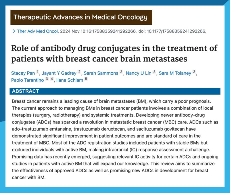 The role of ADCs in the treatment of patients with Breast Cancer Brain Metastases - Dana-Farber’s Breast Oncology Center