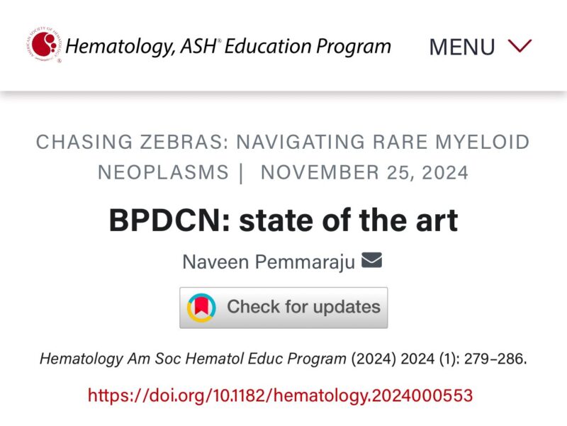 Naveen Pemmaraju: State-of-the-art review of BPDCN