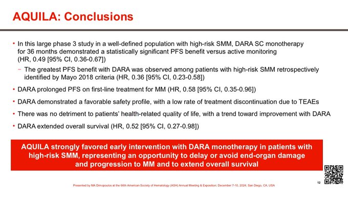 Vincent Rajkumar: Paradigm changing AQUILA randomized trial in high risk smoldering myeloma