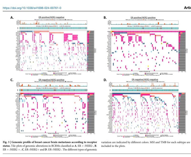 Tatiana Prowell: Genomic profiling performed on 822 breast cancer brain metastases by Athina Giannoudis et al.