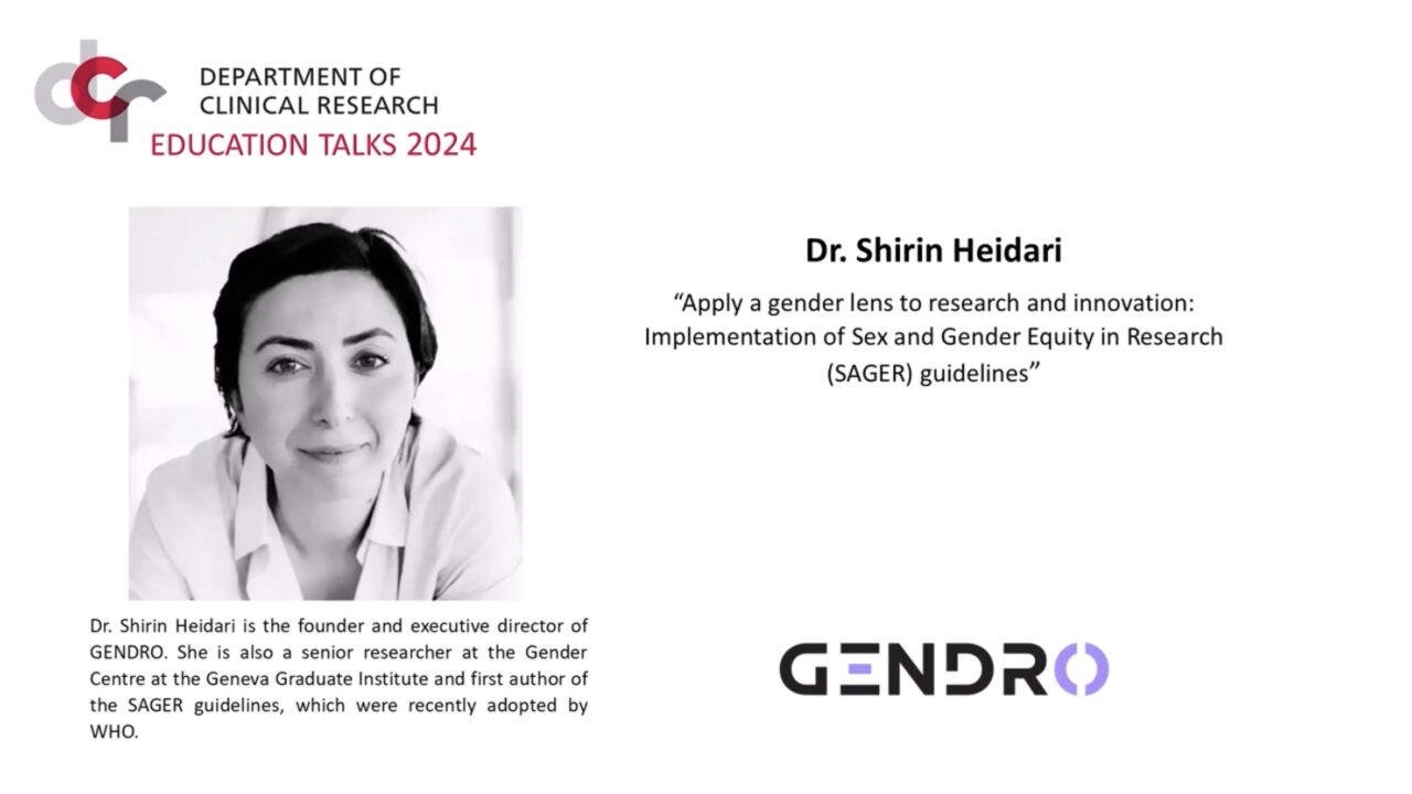 Shirin Heidari discusses how the SAGER guidelines can help bridge the gender data gap in research – Gendro.org