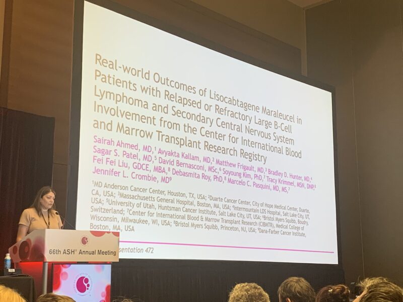 Liso-cel is a feasible and effective option for patients with R/R large B cell lymphoma - MD Anderson Cancer Center