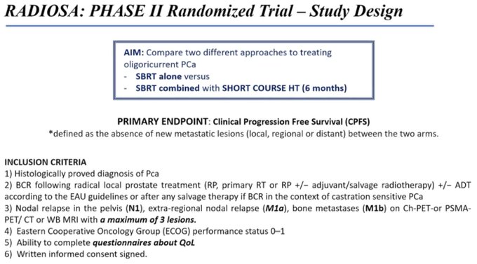 RADIOSA Trial: SBRT vs SBRT and ADT for oligorecurrent Prostate Cancer - UroToday.com