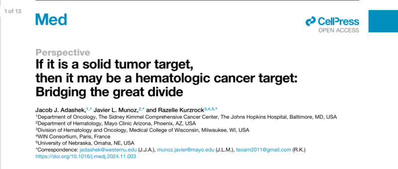 Razelle Kurzrock: If it’s a solid tumor target, it may be a heme target