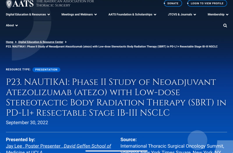 Drew Moghanaki: An updated report from the MISSILE study team