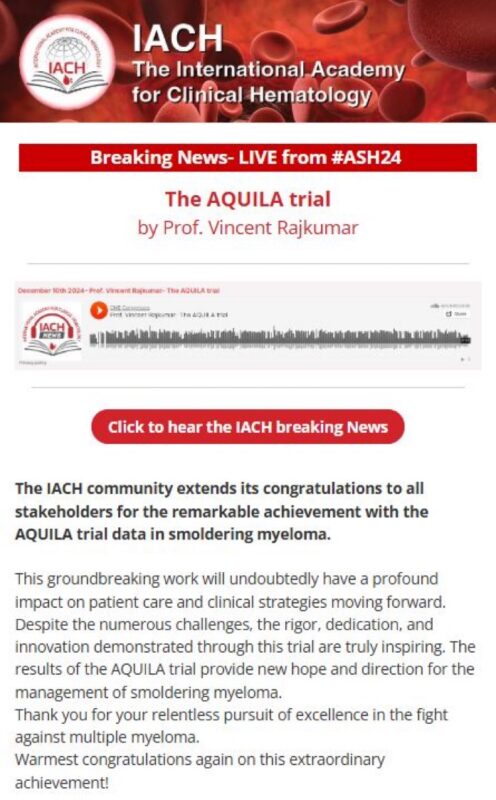 Results of AQUILA Trial: Daratumumab or Active Monitoring for High-Risk Smoldering Multiple Myeloma