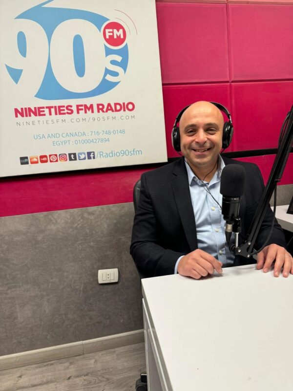 Ahmed Magdy Rabea: Sharing insights about Movember during a recent radio interview on 90s FM