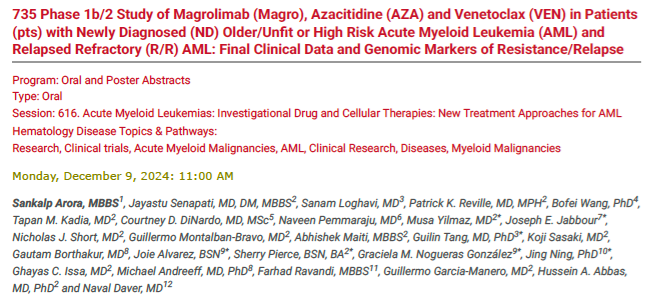 ASH24 studies from MD Anderson presented by Jayastu Senapati