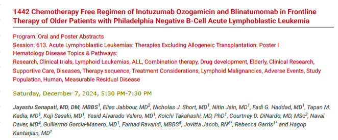 ASH24 studies from MD Anderson presented by Jayastu Senapati