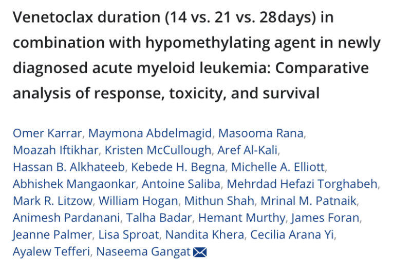 Talha Badar: Venetoclax and Azacitidine for elderly AML ineligible for intensive Induction