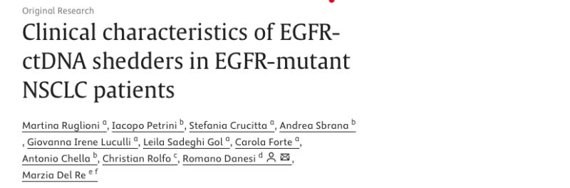 Clinical characteristics of EGFR-ctDNA shedders in EGFR-NSCLC patients - RolfoLab