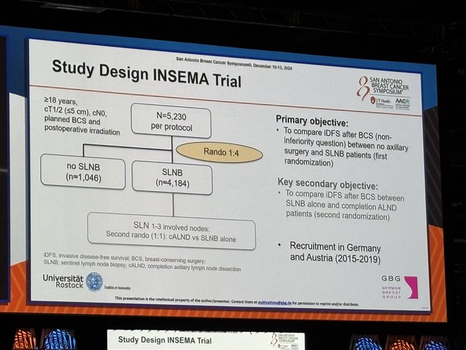 Omission of Surgical Axillary Staging in Clinically Node-Negative T1-T2 Breast Cancer: INSEMA Trial Findings