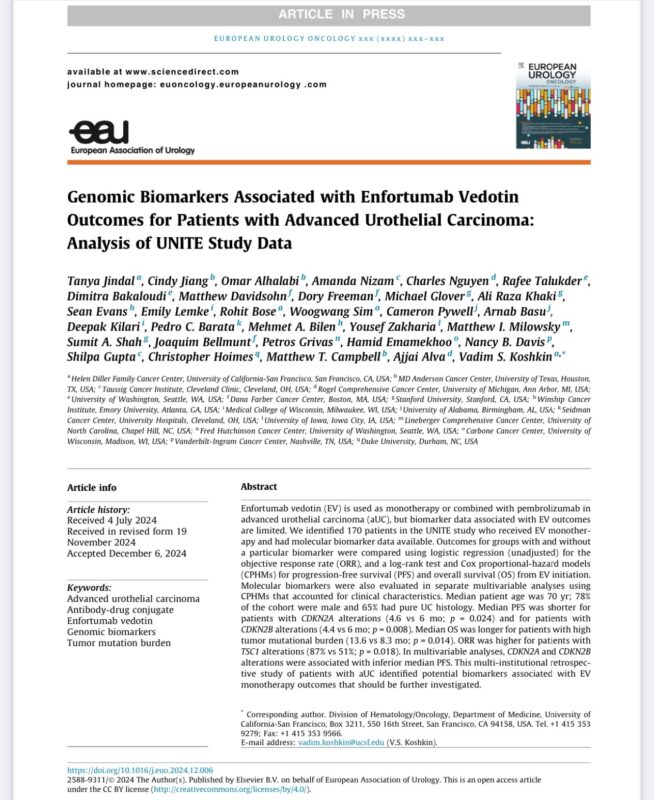 Enfortumab Vedotin Outcomes for Patients with Advanced Urothelial Carcinoma