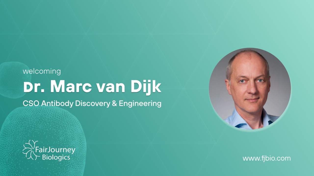 FairJourney Biologics has appointed Marc van Dijk as the new Chief Scientific Officer of Antibody Discovery and Engineering