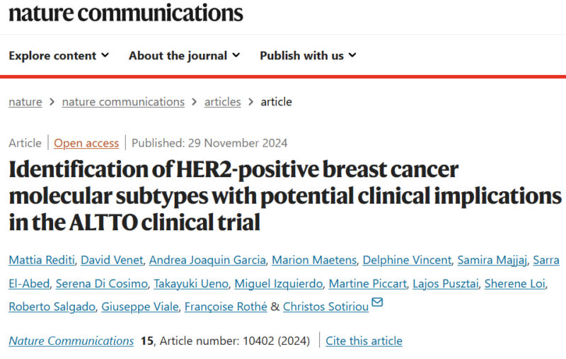 Mattia Rediti: Our work describing HER2-positive Breast Cancer heterogeneity is out