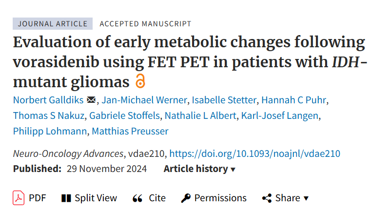 Norbert Galldiks: Identifying Metabolic Responders to Vorasidenib in IDH-Mutant Gliomas