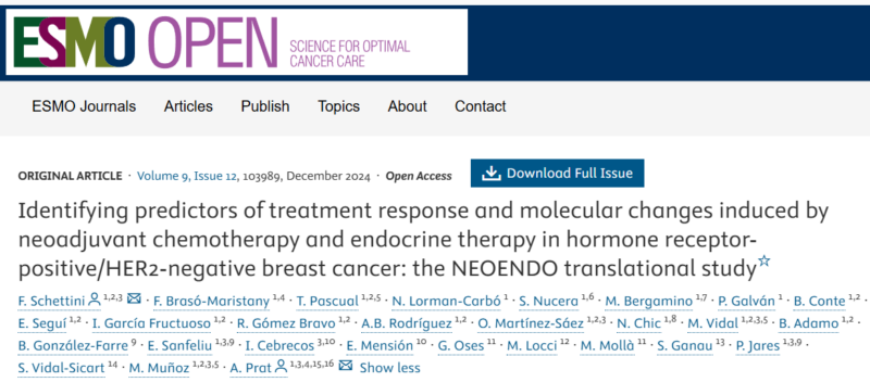 Elisa Agostinetto: The Results of the NEOENDO Translational Study by Francesco Schettini, et al.