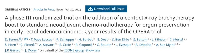 5-year results of the OPERA trial - Organ Preservation in Early cT2–cT3 Rectal Adenocarcinoma