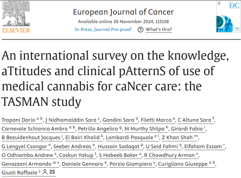 Khalid El Bairi: Our TASMAN study on the use of medical cannabis in oncology